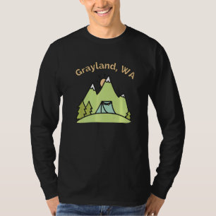 Camiseta Montanhas de Grayland Wa Subindo Camping & Ou