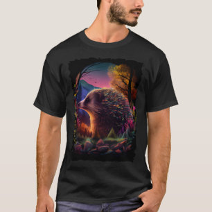 Camiseta Montanhas de Hedgehog protetores solares retrógrad