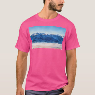 Camiseta Montanhas de olimpiadas sobre nuvens (Aquarela) Lo