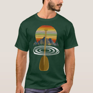 Camiseta Montanhas de rebordo da canoa da Vintage Rafando