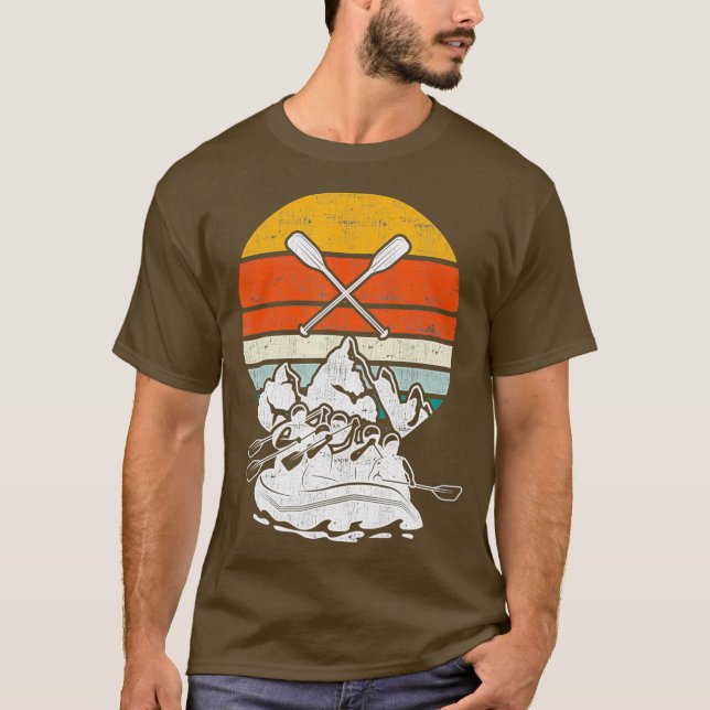 Camiseta Montanhas de remadas de vintage retrô caindo (Frente)