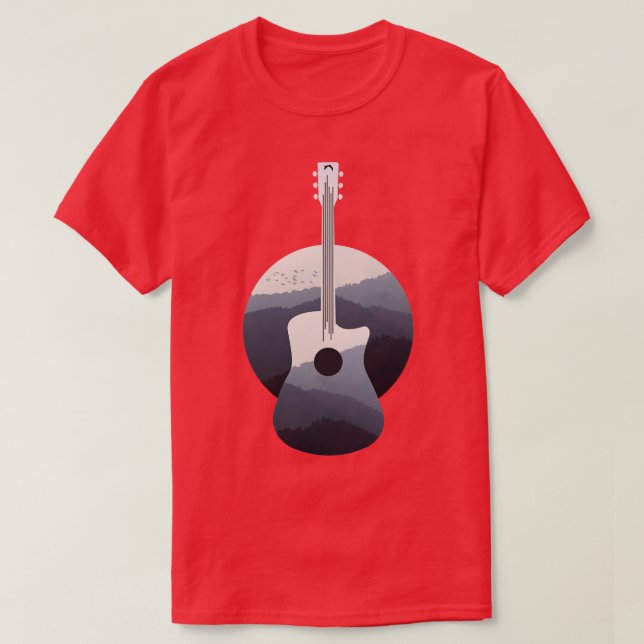 Camiseta Montanhas de Violão (Frente do Design)