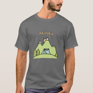 Camiseta Montanhas Do Alasca Subindo Acampamento E Fora