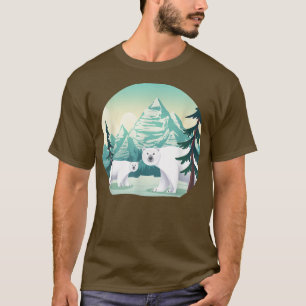 Camiseta Montanhas do Ártico Animais Selvagens Natureza Urs