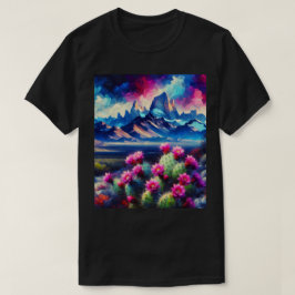 Camiseta Montanhas do Deserto Cacto Florido Unisex