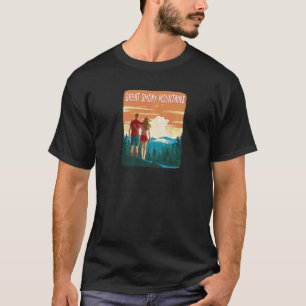Camiseta Montanhas do Enfumaçado da Floresta Casal de Camin