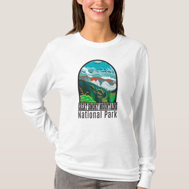 Camiseta Montanhas do Enfumaçado excelente Parque Nacional  (Frente)