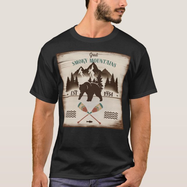 Camiseta Montanhas do Enfumaçado excelente, urso TN (Frente)