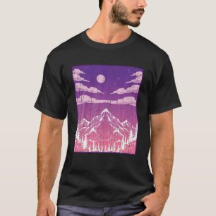 Camiseta Montanhas do Exterior da Lua Caminhando Floresta N