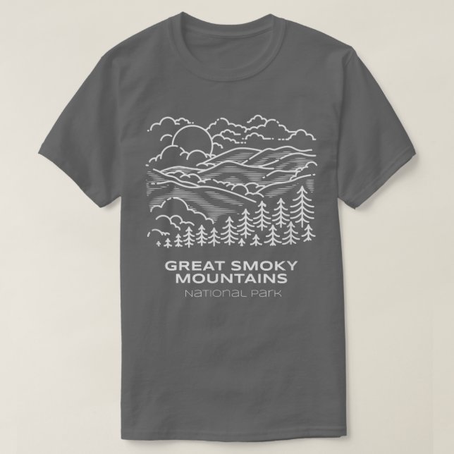 Camiseta Montanhas do Parque Nacional do Melhor Enfumaçado  (Frente do Design)