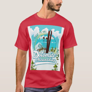 Camiseta Montanhas Dolomite ski itália