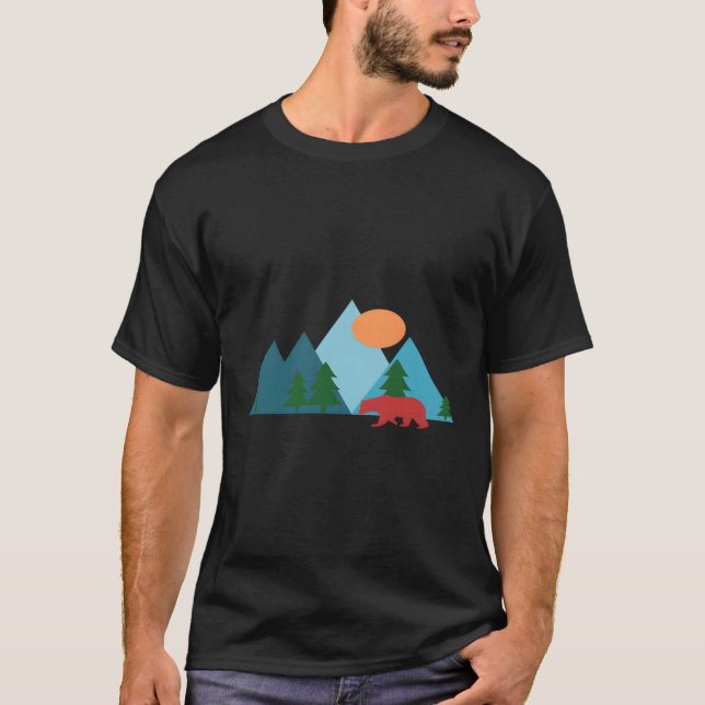 Camiseta Montanhas E Férias Na Cena Natureza (Frente)
