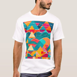 Camiseta Montanhas e Rio Abstratos