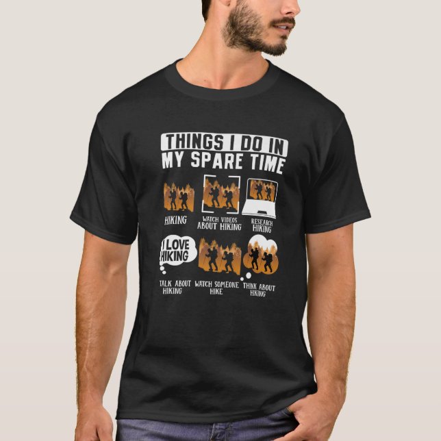 Camiseta Montanhas Engraçadas De Caminho Natureza Coisas Qu (Frente)