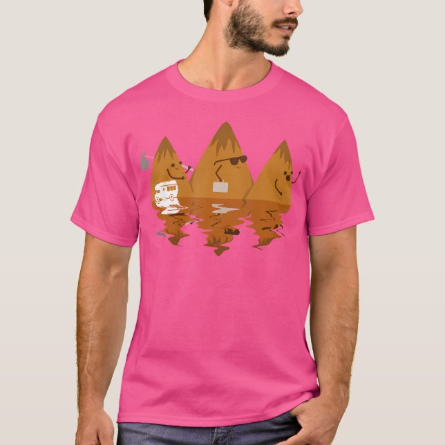 Camiseta Montanhas - Engraçado - Férias - Acampamento - Via (Frente)