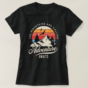 Camiseta Montanhas Estão Chamando Aventura Aguardadora