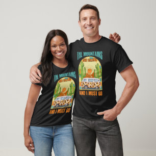 Camiseta Montanhas estão chamando Camper Van Desert Adventu