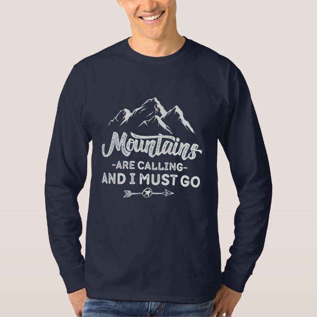 Camiseta Montanhas estão chamando e eu preciso ir (Frente)