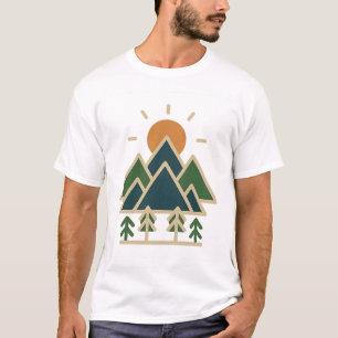 Camiseta Montanhas Geométricas Modernas Adventure T-Shirt  