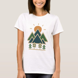 Camiseta Montanhas Geométricas Modernas Adventure T-Shirt |