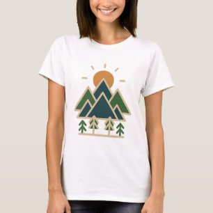 Camiseta Montanhas Geométricas Modernas Adventure T-Shirt  