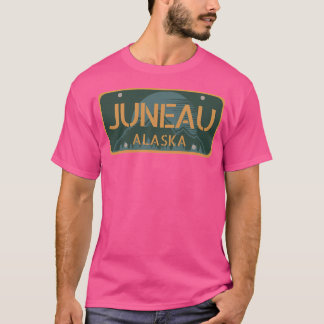Camiseta Montanhas Juneau Alaska Retro Plates