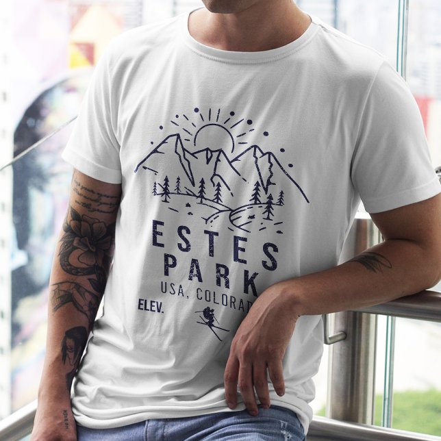 Camiseta Montanhas Minimalistas do Estes Park Colorado (Criador carregado)