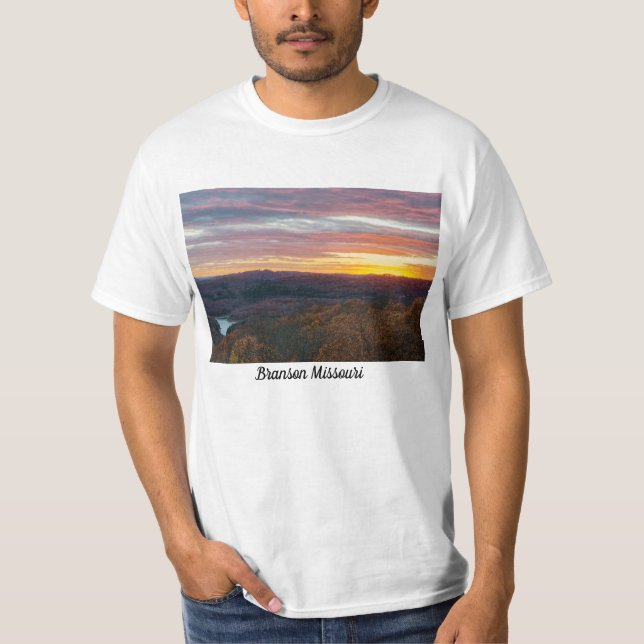 Camiseta Montanhas Ozark Autumn Sunset T-shirt (Frente)