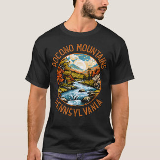 Camiseta Montanhas Pocono Pensilvânia Pôr do Sol Retro