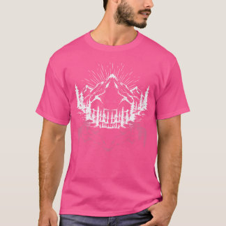 Camiseta Montanhas Reflexões ao Exterior Árvores Naturais C