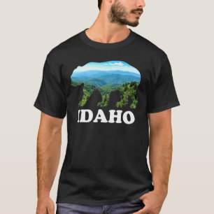 Camiseta Montanhas Retro de Vintage de Idaho Bear Caça Acam
