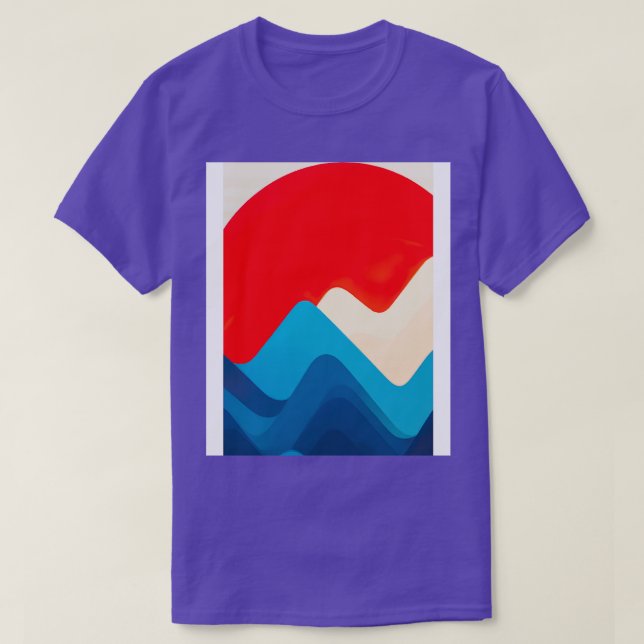 Camiseta Montanhas Retro e Sol (Frente do Design)