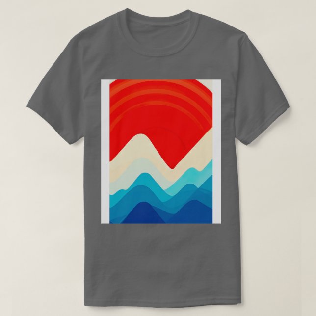 Camiseta Montanhas Retro e Sol 1 (Frente do Design)