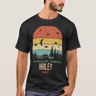 Camiseta Montanhas Retro Hailey Idaho Caminhando Vintage Su