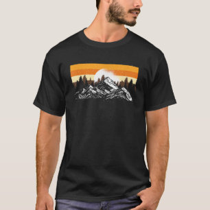 Camiseta Montanhas Retrô Luar ao Ar Livre Natureza Vida Sel