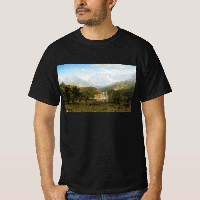 Camiseta Montanhas Rochosas, Pico Lander de Albert Bierstad (Frente)