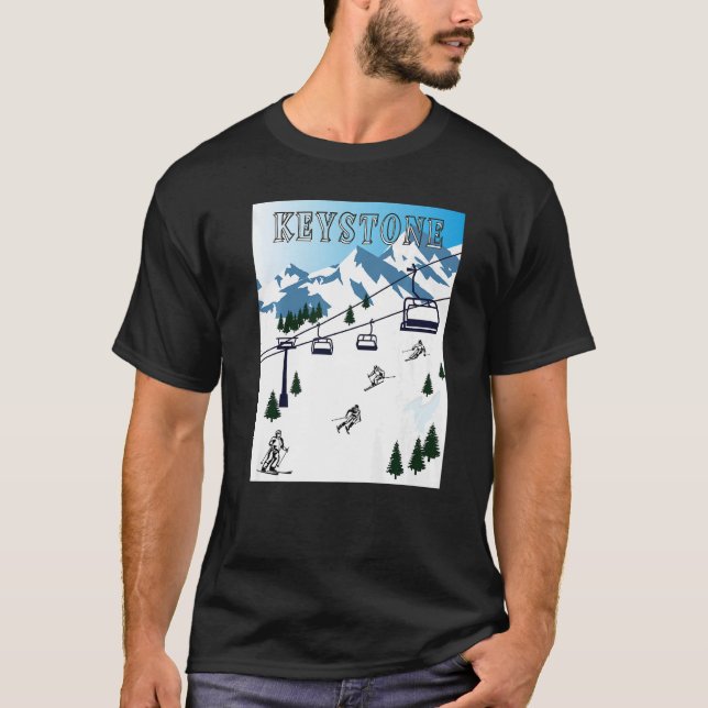 Camiseta Montanhas Rocky Winter Sports Ski Area Keystone (Frente)