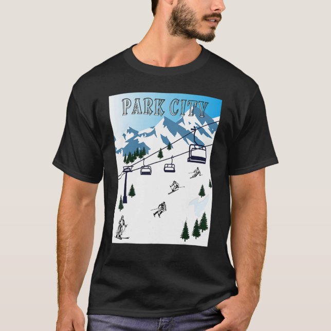Camiseta Montanhas Rocky Winter Sports Ski Area Park (Frente)