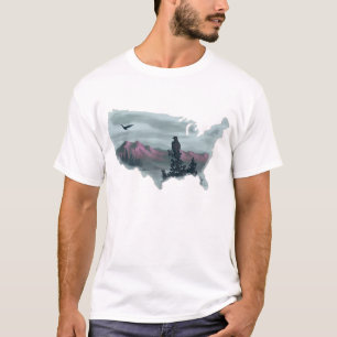 Camiseta Montanhas roxas através da terra