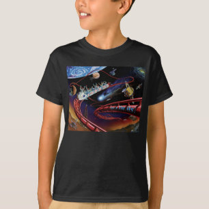Camiseta Montanhas-Russas Cósmicas Espaciais Conceito Artís