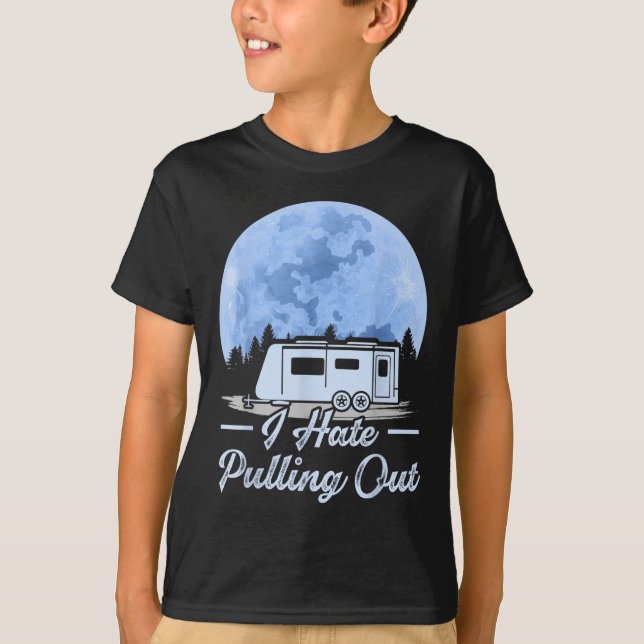 Camiseta Montanhas Rv Van Odeio Tirar Acampando  (Frente)