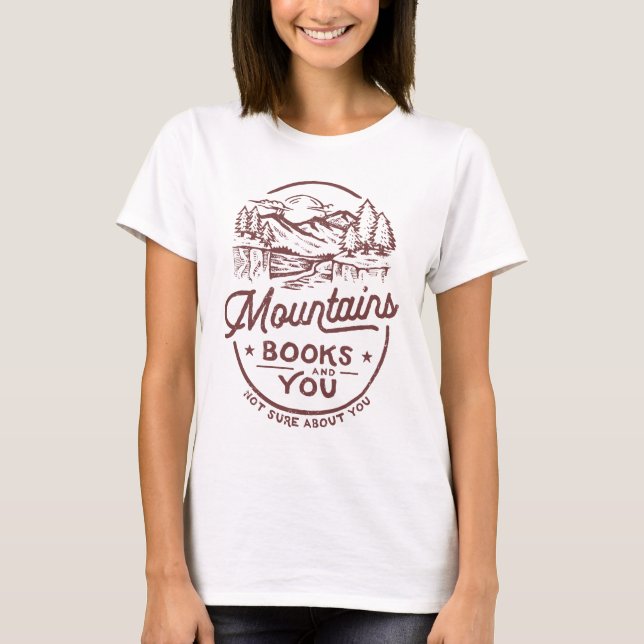 Camiseta Montanhas Sarcástico de Livros Digitais para Apres (Frente)