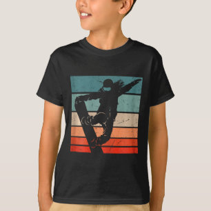 Camiseta Montanhas Snowboarder Esquema Retro Snowboard