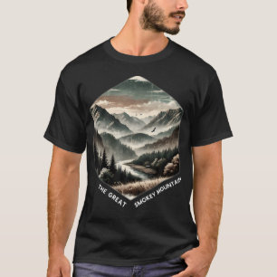 Camiseta Montanhas Sombrias Cênico Vintage