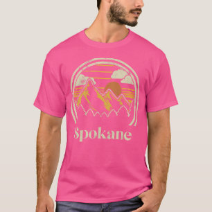 Camiseta Montanhas Spokane Washington Caminhando ao Exterio
