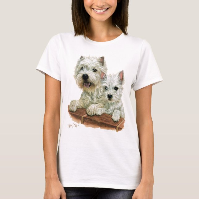 Camiseta Montanhas Terrier branco ocidentais (Frente)