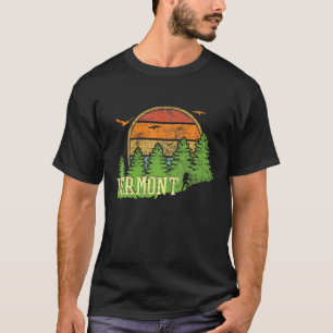 Camiseta Montanhas Vermont Green Fazendo Hiking Retro Vinta