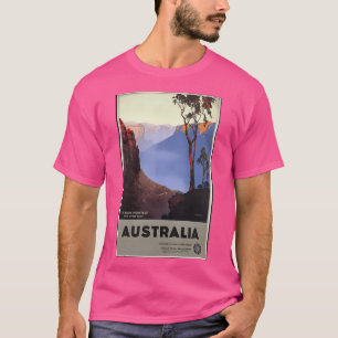 Camiseta Montanhas viagens vintage Blue da Austrália