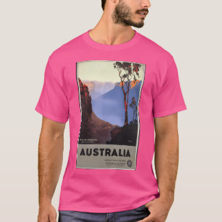 Camiseta Montanhas viagens vintage Blue da Austrália
