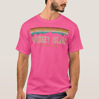 Camiseta Montanhas Vintage da Ilha de Whidbey caminhando em